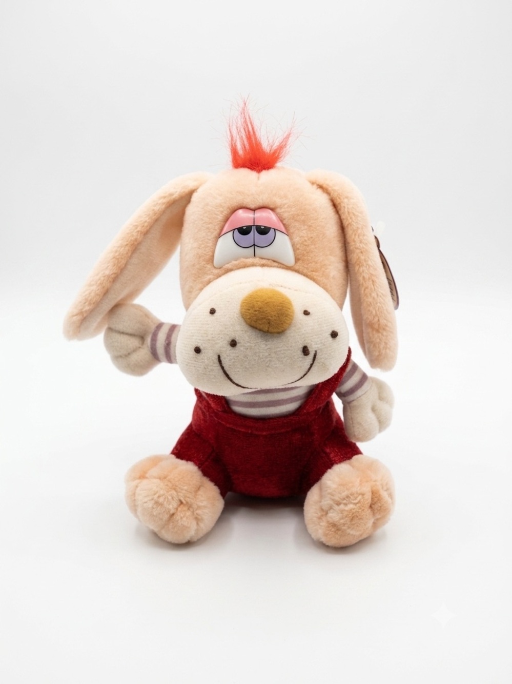 Fun Street NWT Pink Hair Puppy  Dog  Stuffed Animal Lovey Red Purple Clothes